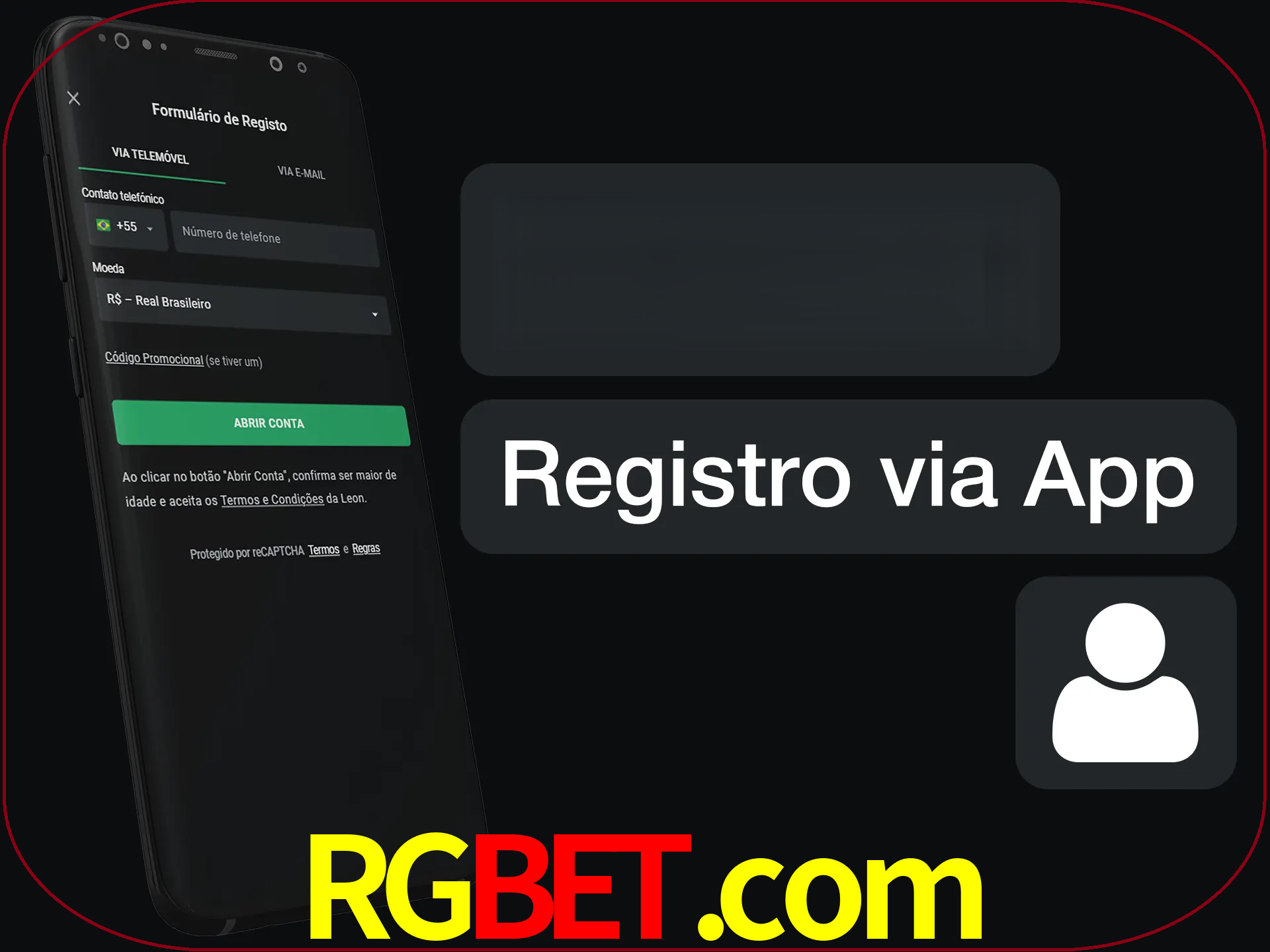 Registre-se com duas etapas usando o aplicativo.