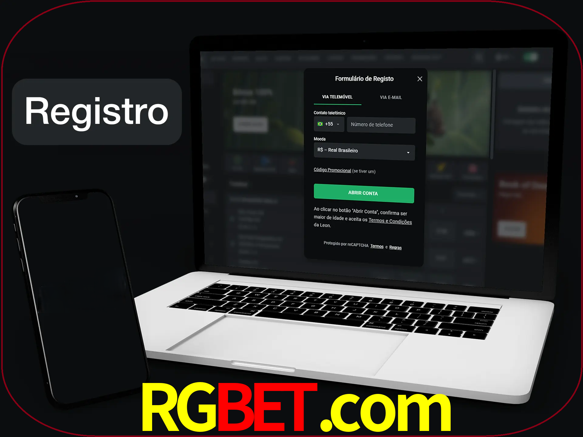 O registro na LeonBet é simples.
