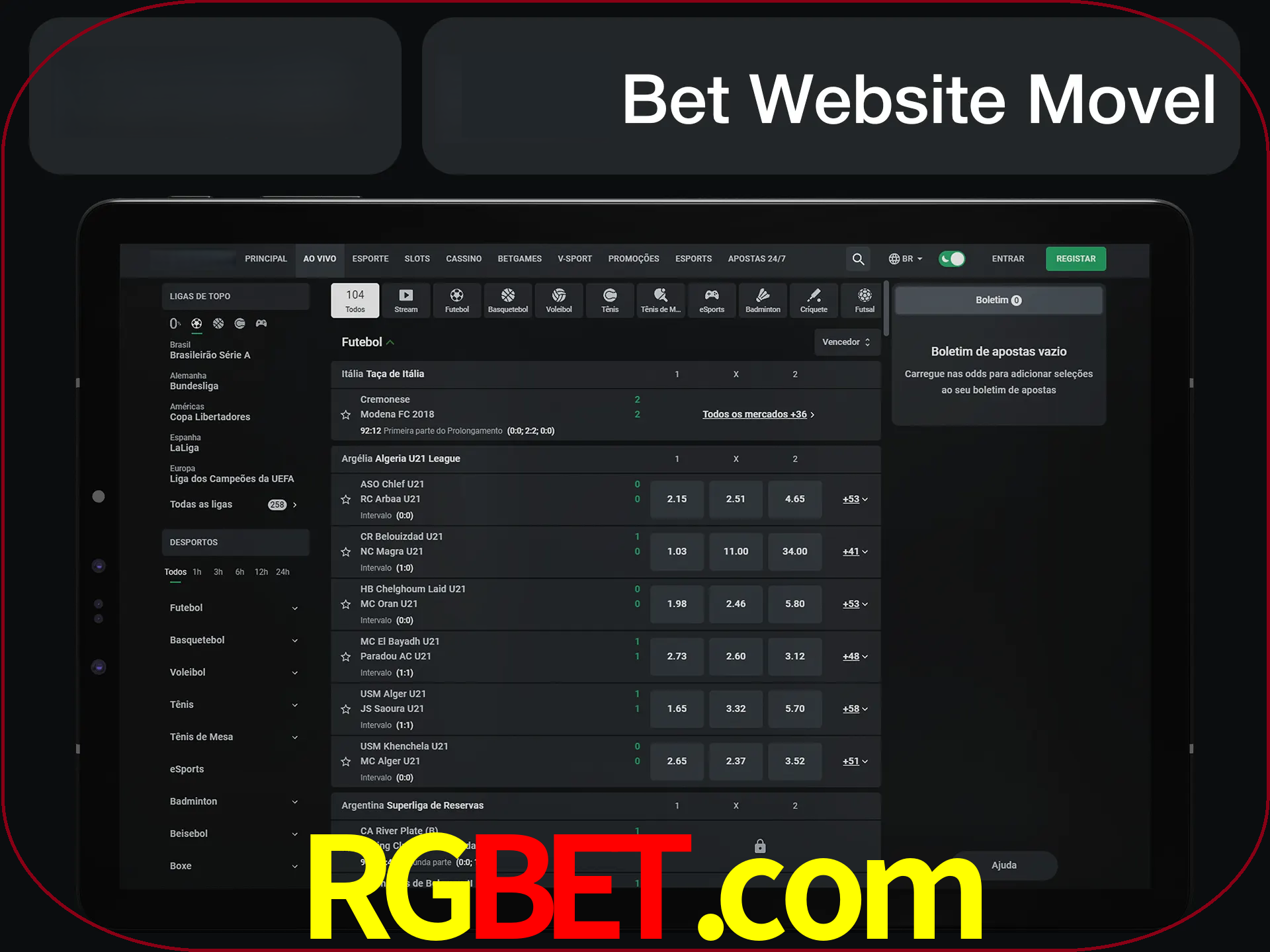 Use nosso website em qualquer dispositivo.